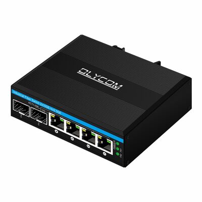 سوئیچ فیبر صنعتی 2.5G PoE 4 پورت PoE + با 2 SFP 10G Uplink DIN Rail
