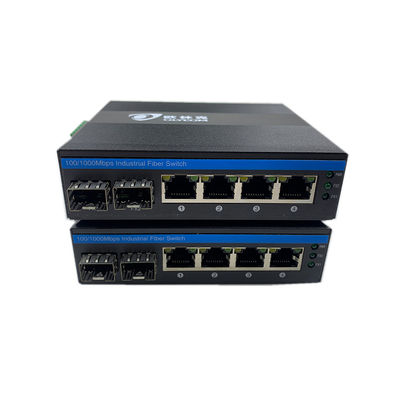 6 پورت سوئیچ صنعتی اترنت شبکه گیگابیت 100/1000M SFP فیبر غیر مدیریت شده ریلتک چیپ