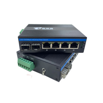 6 پورت سوئیچ صنعتی اترنت شبکه گیگابیت 100/1000M SFP فیبر غیر مدیریت شده ریلتک چیپ