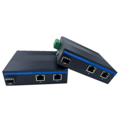سوئیچ POE صنعتی بدون مدیریت، 2 پورت گیگابیت SFP فیبر شبکه IP40 بدون فن، ریل DIN