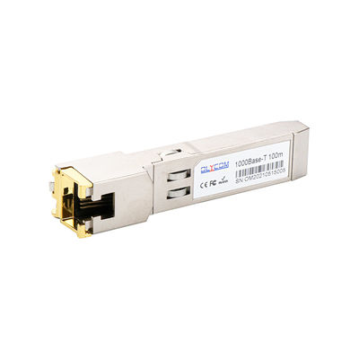 Gigabit RJ45 SFP Module Transceiver 10/100/1000BASE-T بیش از Cat5 UTP کابل گرم قابل وصل