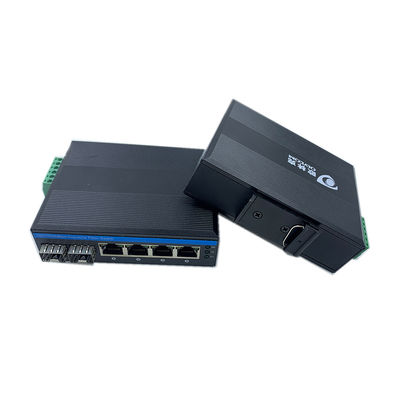 سوئیچ فیبر نوری صنعتی گیگابیت 6 پورت 100M/1G شبکه نوری مدیریت نشده FCC CE بدون فن