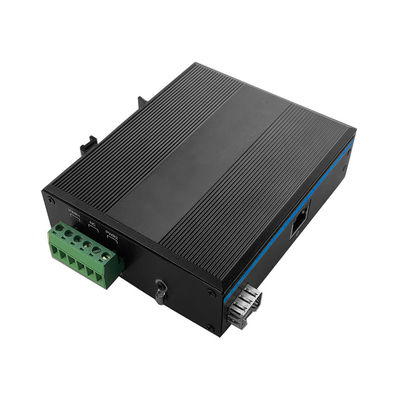 48VDC 100Mbps Fast Industrial Ethernet Media Converter Sfp To Rj45 with IEEE802.3Af / At