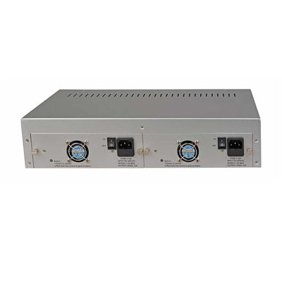 14 اسلات رسانه تبدیل ریک شاسی 19 اینچ 2U دو AC220V برای فیبر رسانه تبدیل