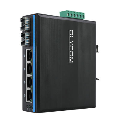 سوئیچ شبکه صنعتی چهار بندر RJ45 فیبر نوری 6 پورت نیمه دوبلکس کامل
