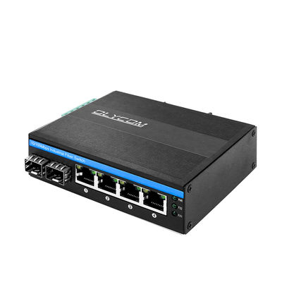 سوئیچ POE غیر مدیریت شده صنعتی با 2 پورت SFP و 4 UTP برای انطباق FCC و CE