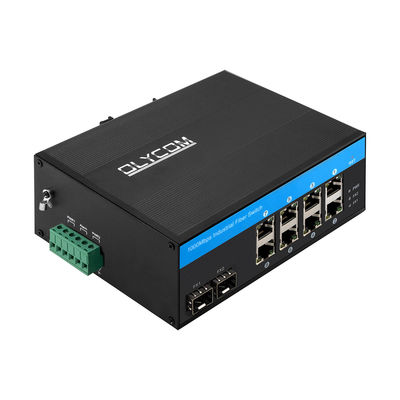 10 پورت گيگابيت سوئيچ شبکه صنعتي SFP Fiber Uplink Din Rail غیر مدیریت شده
