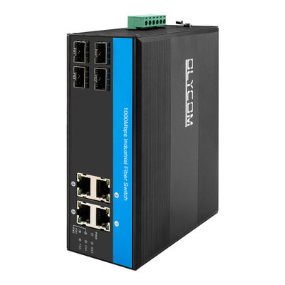 سوئیچ فیبر نوری گیگابیتی 8 پورت شبکه صنعتی SFP بدون مدیریت CE IP40