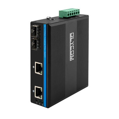 CE 10/100Mbps سوئیچ شبکه صنعتی 2 پورت SFP و 2 پورت اترنت غیر مدیریت شده