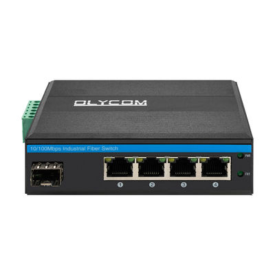 سوئیچ POE صنعتی با 1 پورت SFP و 4 پورت RJ45 برای نصب DIN Rail