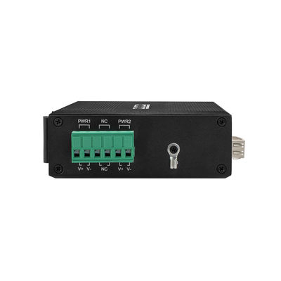 EMC Din Rail 15.4w 30w Media Converter 2 Port Rj45 پشتیبانی از POE AT / AF