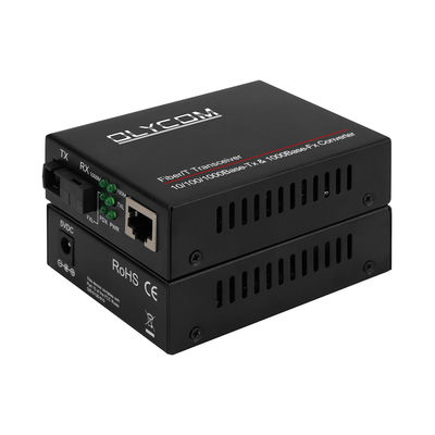 مبدل رسانه گیگابیتی PoE فیبر نوری Singlemode SC 20 کیلومتر 1310/1550 نانومتر DC48V بدون مدیریت