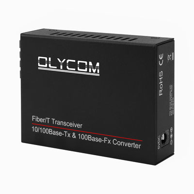 مبدل رسانه Gigabit PoE 15.4W 30W Unmanaged Active PoE Duplex SM MM فیبر CE