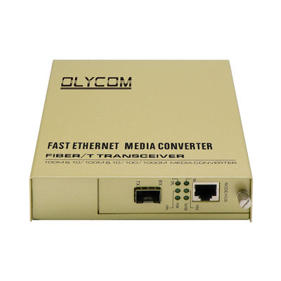 SFP واحد فیبر رسانه تبدیل 10/100Mbps AC ورودی غیر مدیریت شده LFPT 2KM 20KM CE