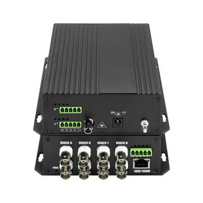 8 پورت CCTV Video Audio Ethernet Dry Contact فايبر رسانه اي کنورتر بادي D5V2A