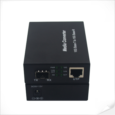 1000M 2.5G 5G 10G RJ45 SFP+ Media Converter 12VDC سرعت سنجش خودکار غیر مدیریت شده