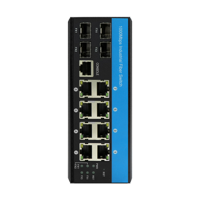 12 پورت سوئیچ Ethernet مدیریت شده صنعتی با فیبر ERPS 2.5G حلقه L2 قابل مدیریت