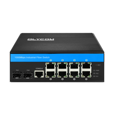 اتریتن مدیریت شده صنعتی گیگابیت 2.5G SFP سوئیچ LC کانکتور 8 پورت UTP مس